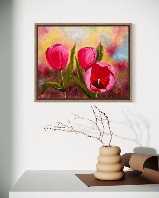 ORIGINAL Painting - Blushing Tulips