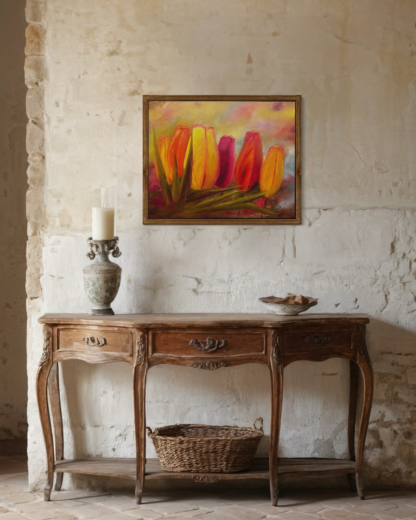 ORIGINAL Painting - Yellow Tulips