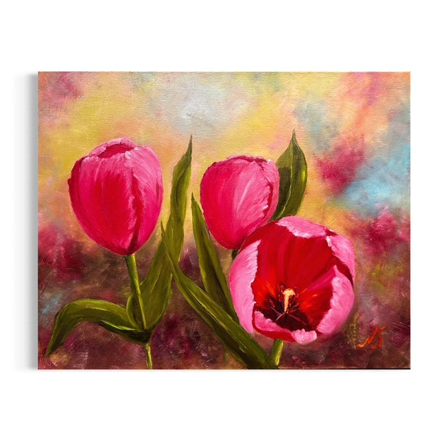 ORIGINAL Painting - Blushing Tulips