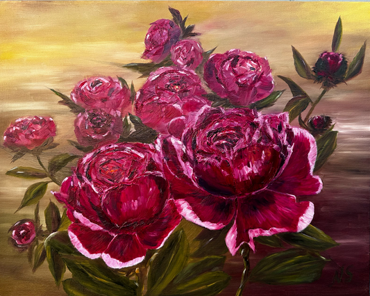ORIGINAL Painting - Peony Serenade