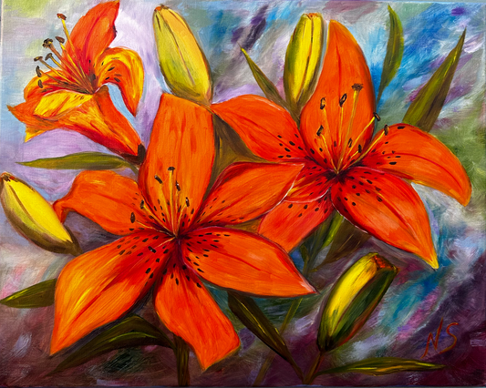 ORIGINAL Painting - Tiger Lilies